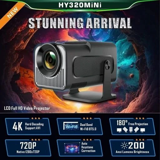 ویدیو پروژکتور هوشمند HY320 Mini حافظه ۱۶ گیگابایت رم ۲ گیگابایت پرتابل
