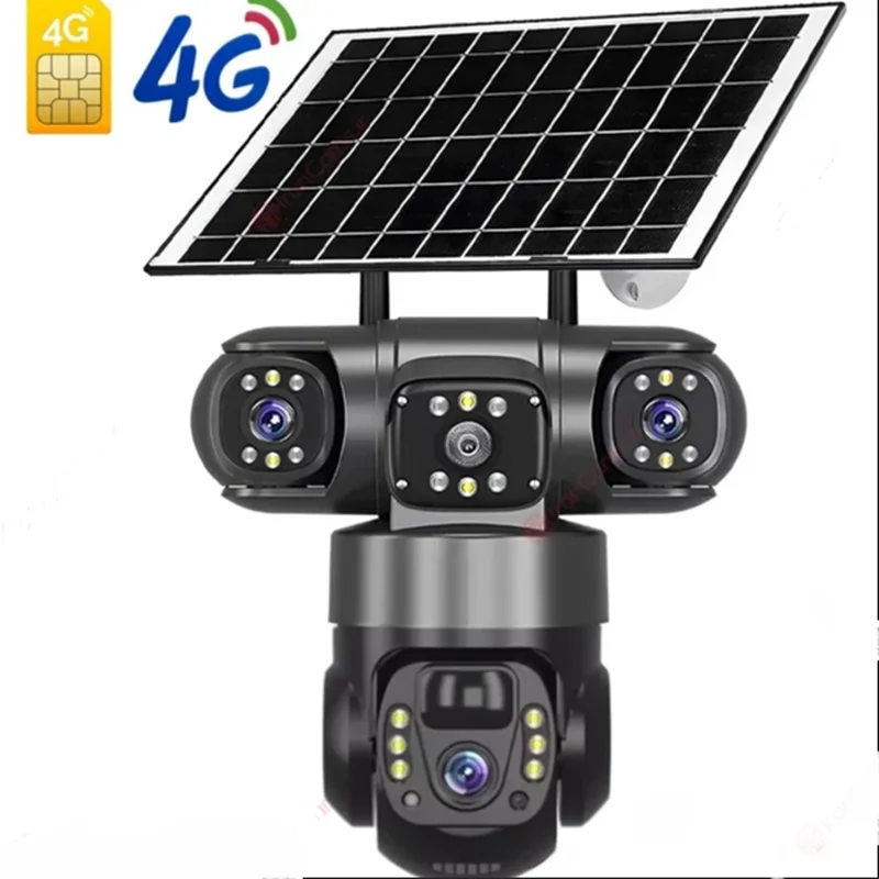 دوربین مداربسته سیم کارتی خورشیدی سه لنز