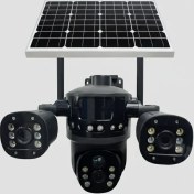دوربین چرخشی بی سیم خورشیدی V380  سه تصویر