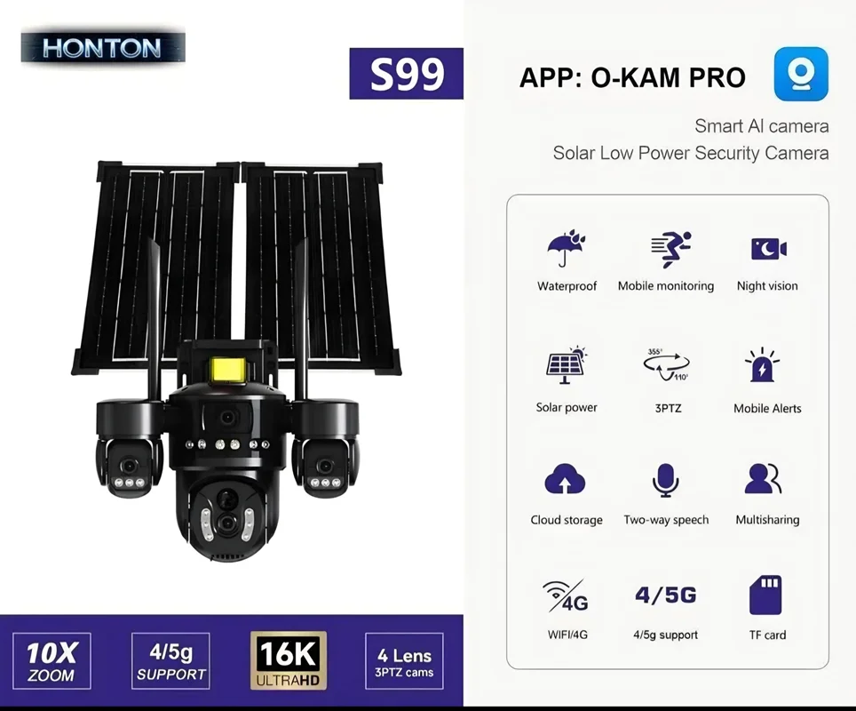 دوربین خورشیدی سیمکارتی مدل s۹۹چرخشی اپلیکیشن اوکم