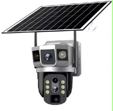 دوربین اسپیددام خورشیدی V380 دو لنز سه تصویر
