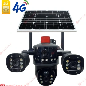 دوربین چرخشی بی سیم خورشیدی V380 مدل T36 سه لنز ۱۲ مگاپیکسل